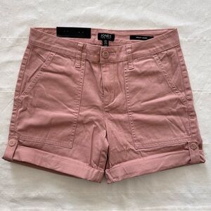 Jones New York Dusty Rose Cotton Roll-Cuff Shorts
